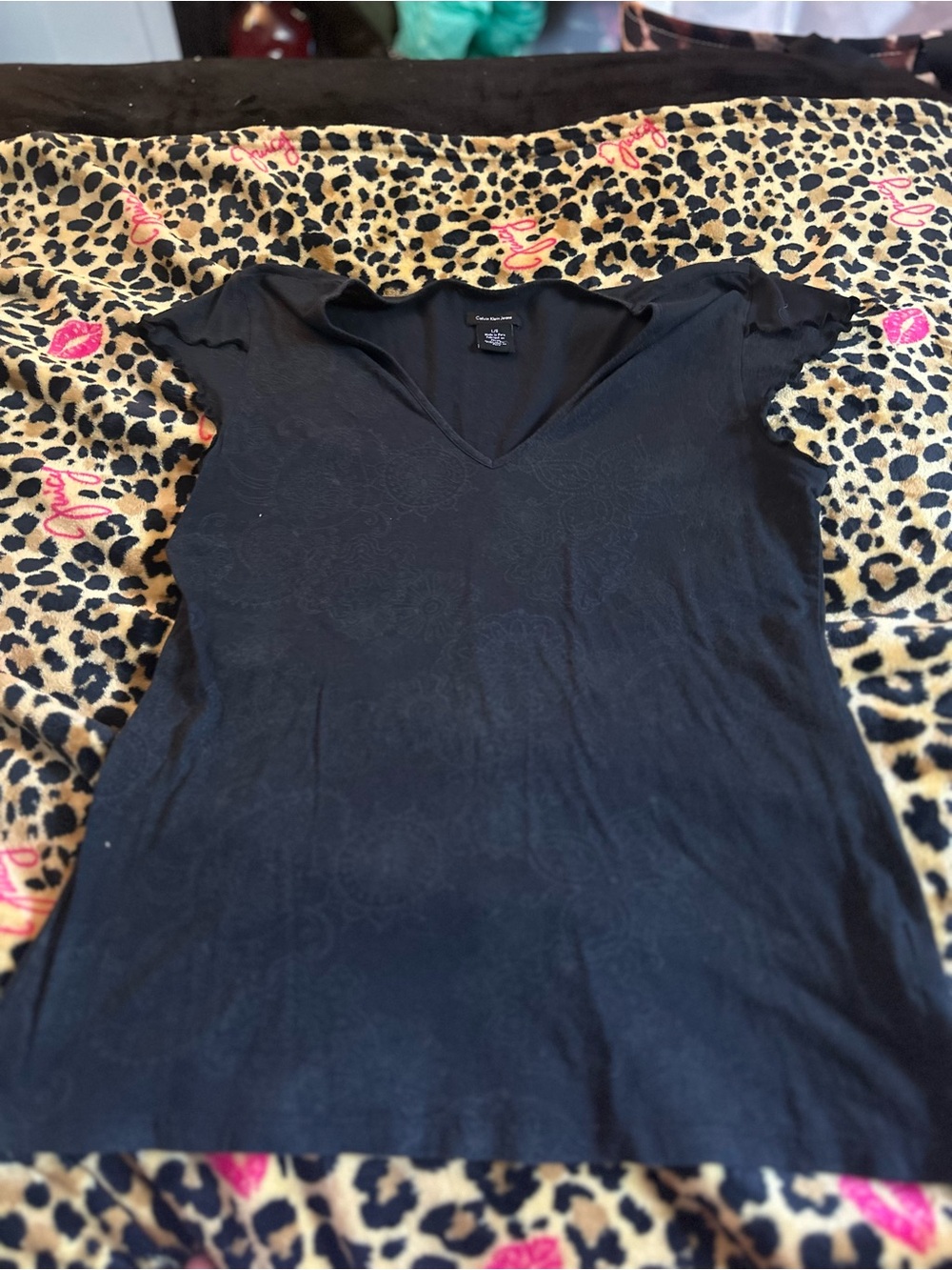Calvin Klein Black V-Neck Short Sleeve